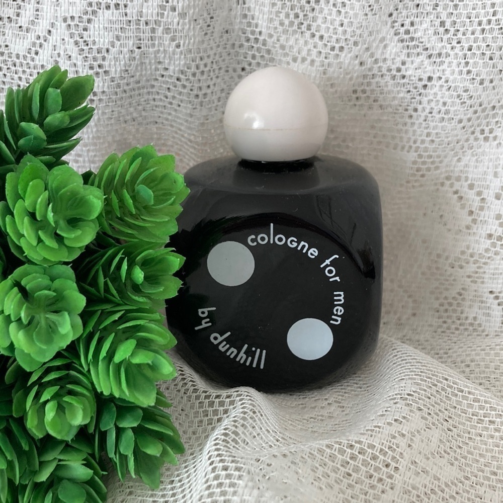 Vintage Empty Cologne bottle by Alfred Dunhill. Black Dice shape